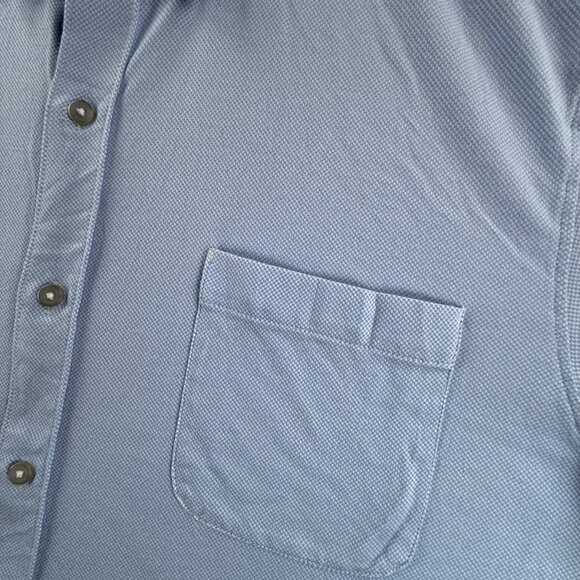 Tommy Bahama 2XL Check Island Zone Cotton Polyester Button-Down Blue Pocket Men - Picture 3 of 16